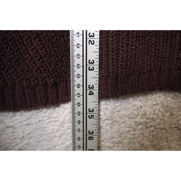 Anthropologie MOTH High Low Turtleneck Sweater Size L  Color Eggplant - Picture 7 of 8